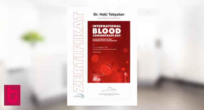 Dr. Tekyatan beim International Blood Concentrate Day